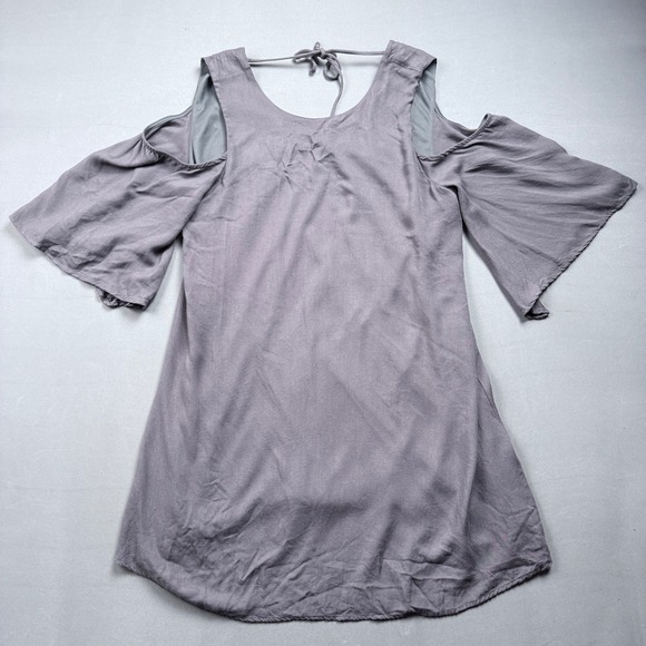 PPLA Women's Medium Dress Cold Shoulder Tie Back Casual Purple - Picture 1 of 3